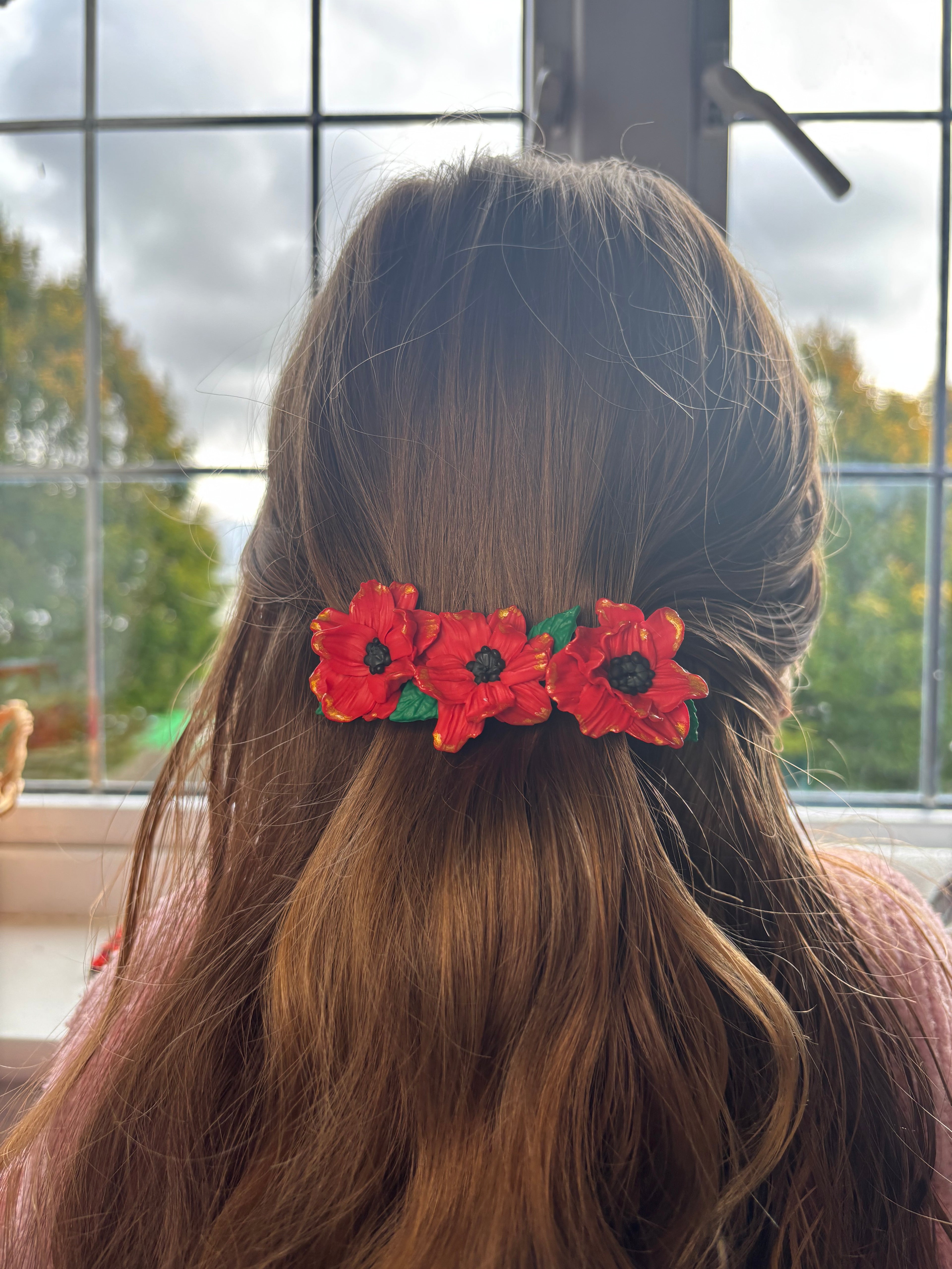 Fiery Blossom Hair Clip