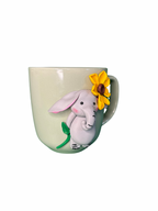 Handmade Elephant Mug with Sunflower