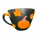Halloween Pumpkin Mug – Handcrafted Polymer Clay Design