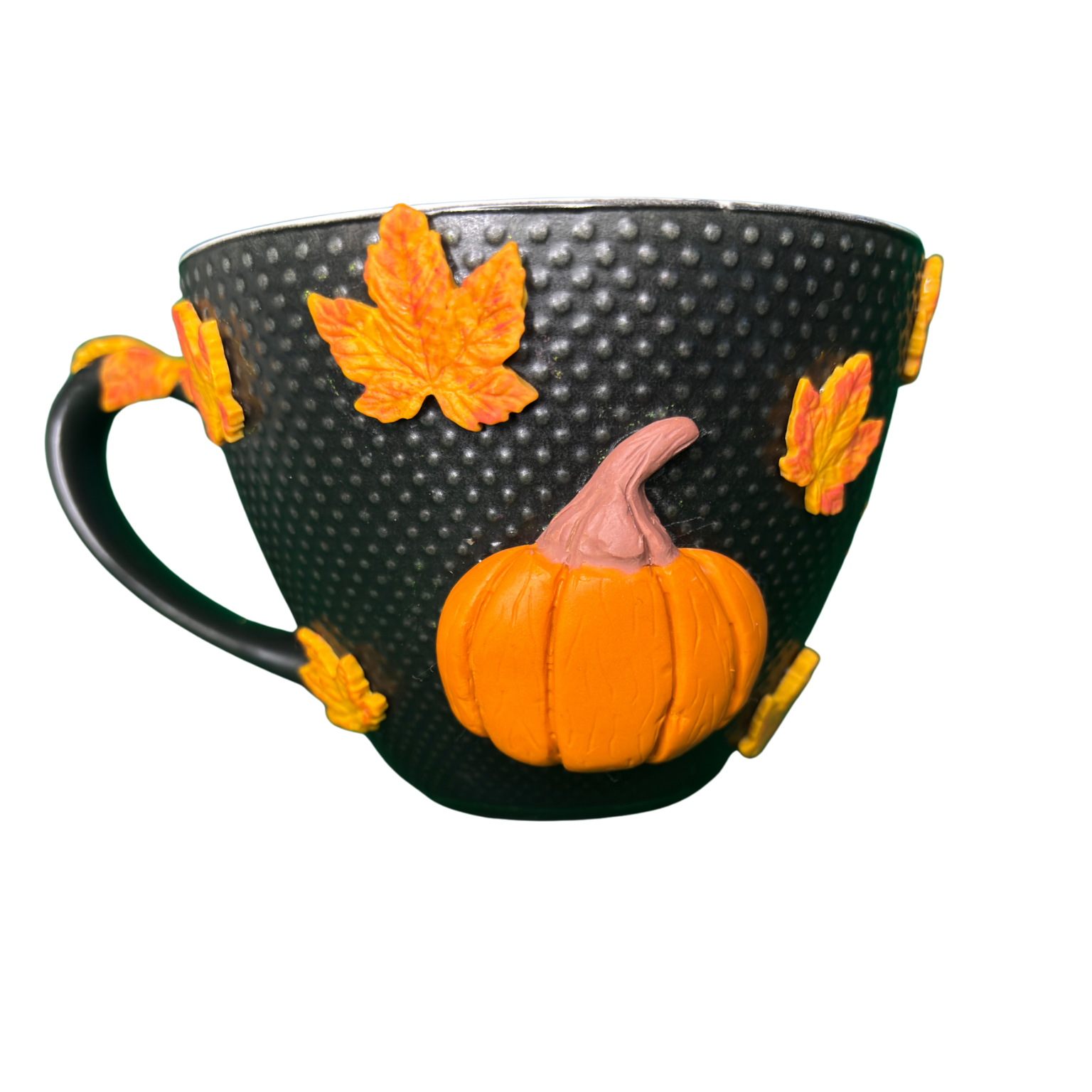 Halloween Pumpkin Mug – Handcrafted Polymer Clay Design