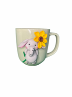 Handmade Elephant Mug with Sunflower