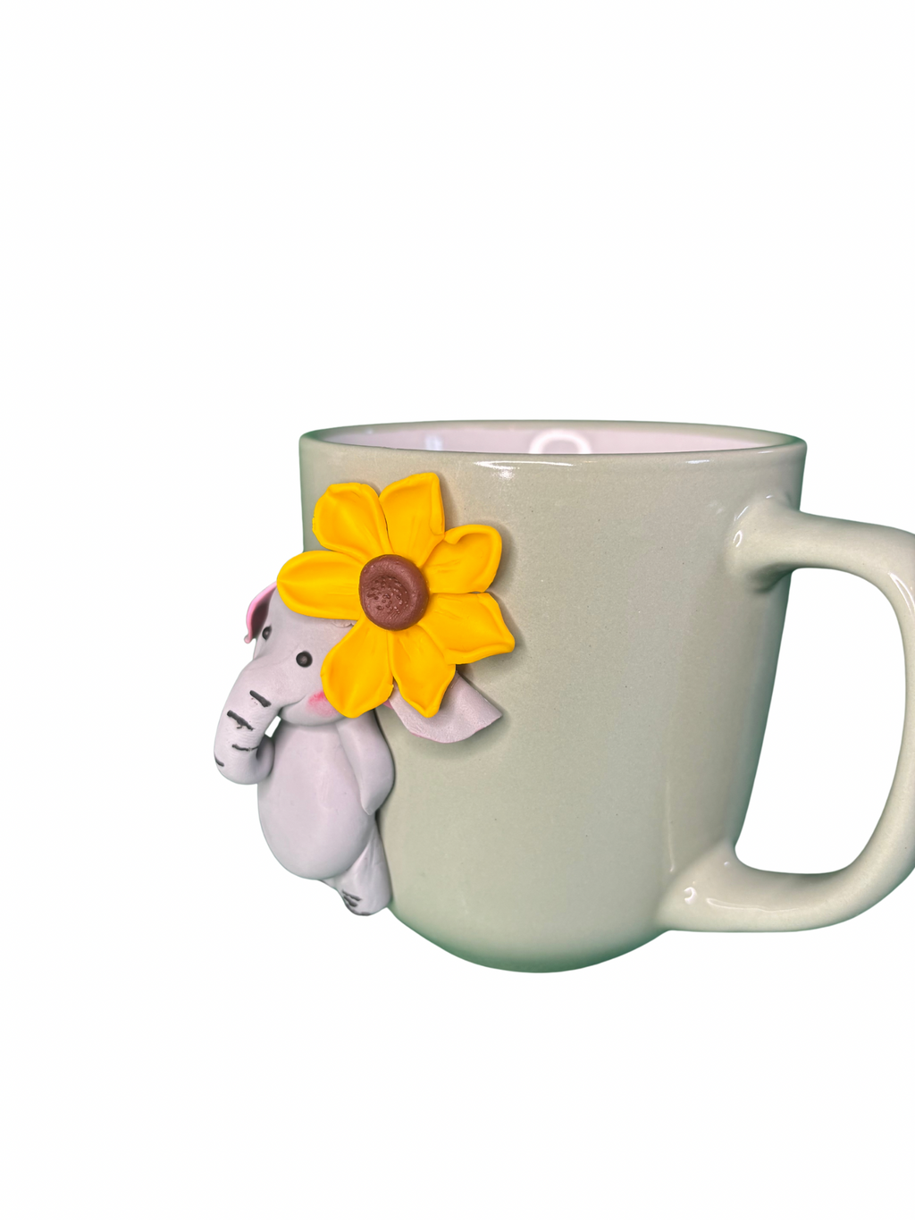 Handmade Elephant Mug with Sunflower