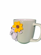 Handmade Elephant Mug with Sunflower