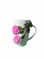 Handmade Polymer Clay Coffee Mug – Lilac Design