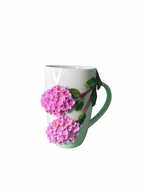 Handmade Polymer Clay Coffee Mug – Lilac Design